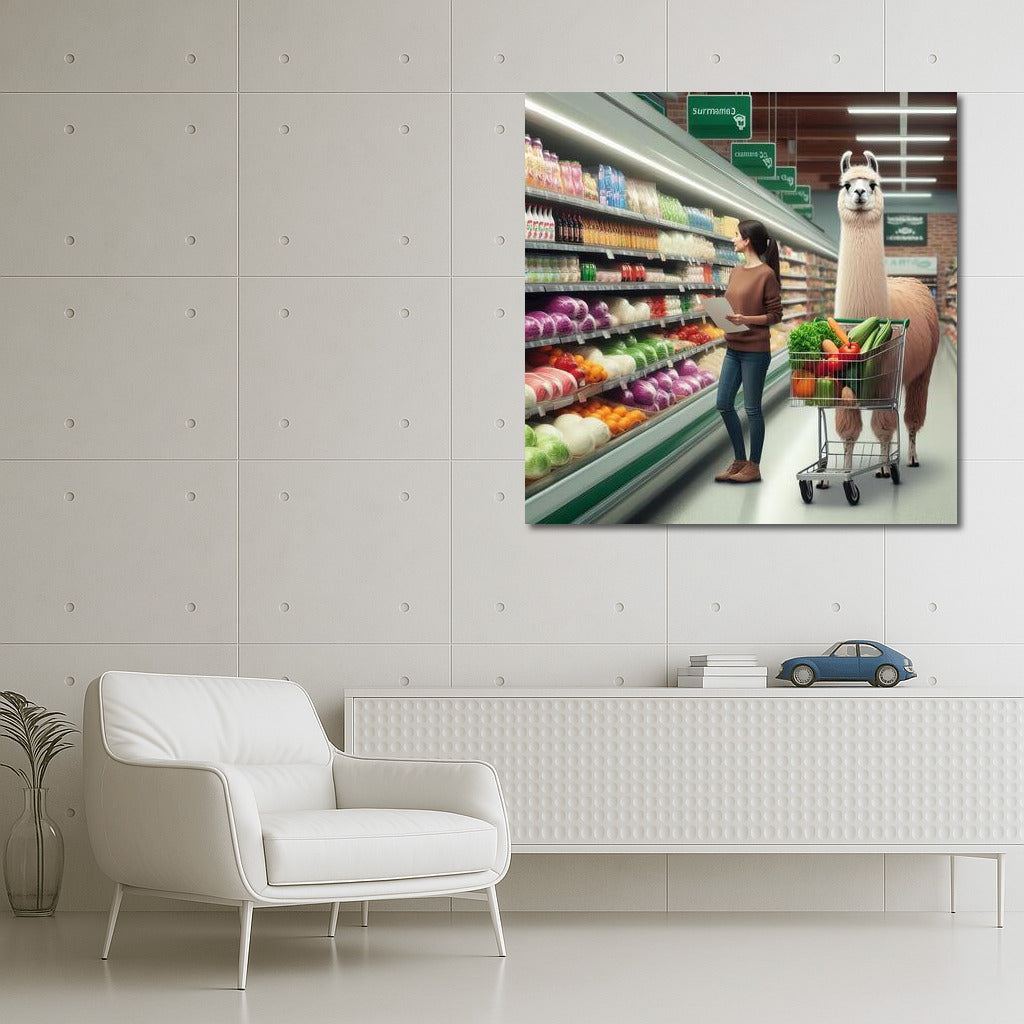 Llama Shopping: Fun Shopping at the Supermarket