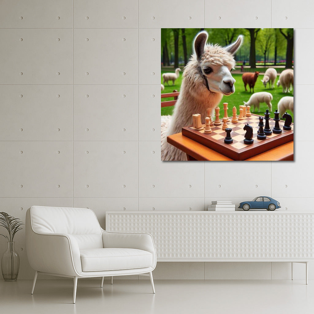 Chess Llama in the Park: Surrealism and Humor for the Interior