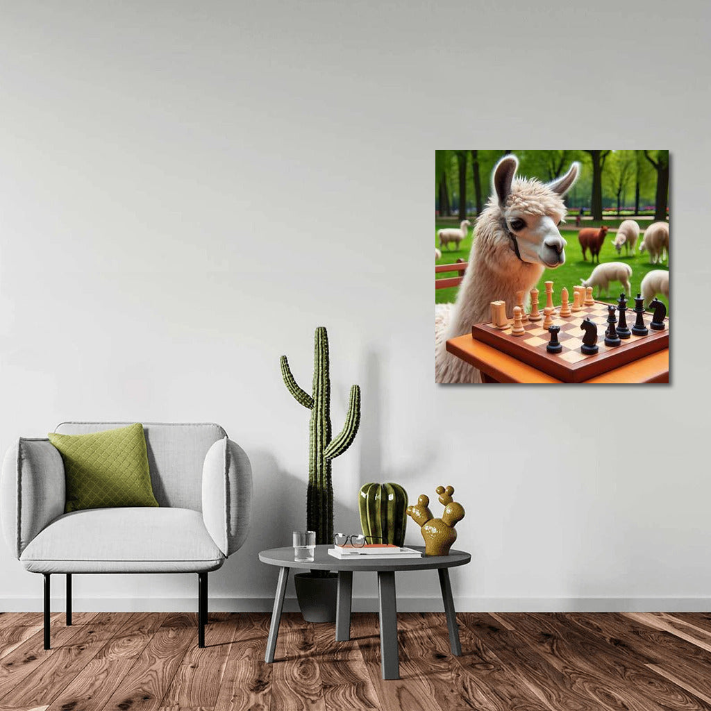 Chess Llama in the Park: Surrealism and Humor for the Interior
