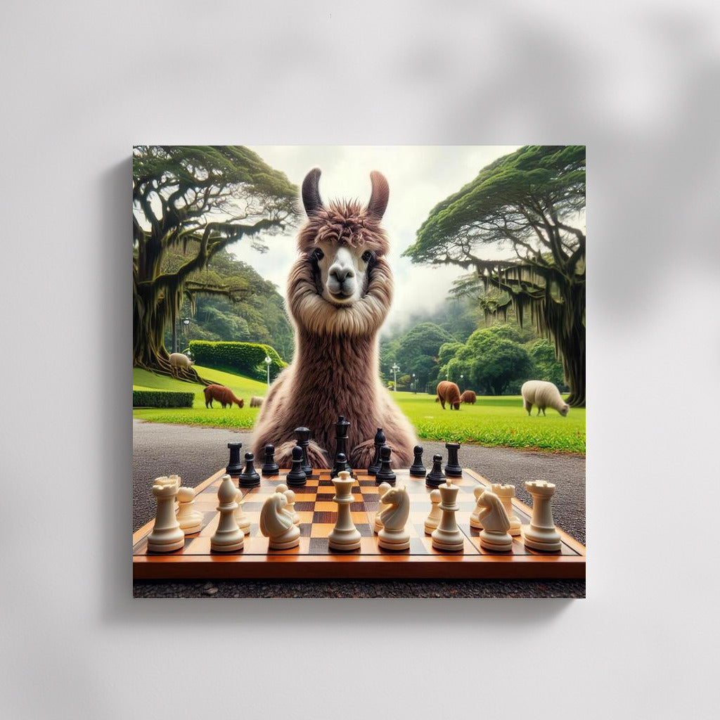 Chess Llama in the Park: Magical Wall Decor