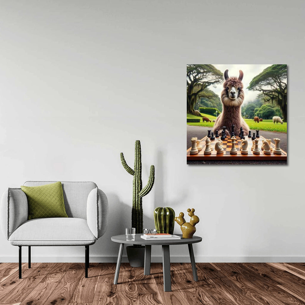 Chess Llama in the Park: Magical Wall Decor