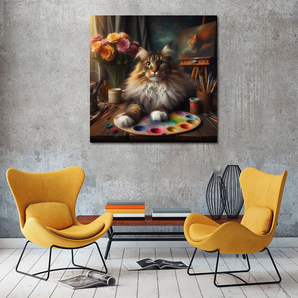 Maine Coon Artist: Fluffy Palette Master