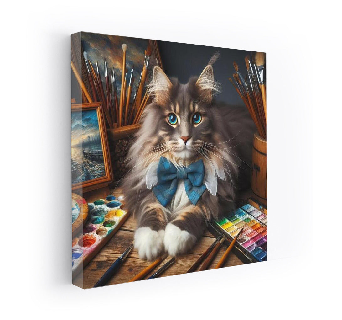 Creative Maine Coon: Artist in the World of Colors