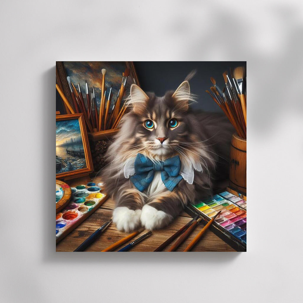 Creative Maine Coon: Artist in the World of Colors