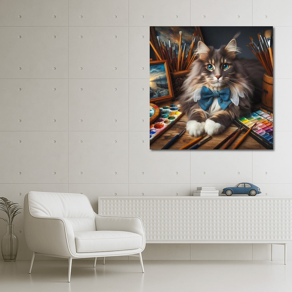 Creative Maine Coon: Artist in the World of Colors