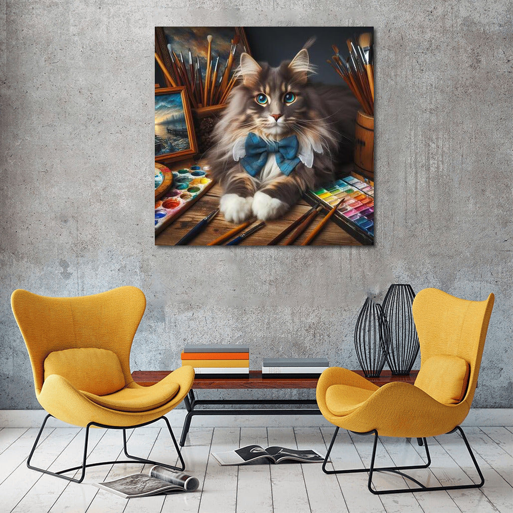 Creative Maine Coon: Artist in the World of Colors