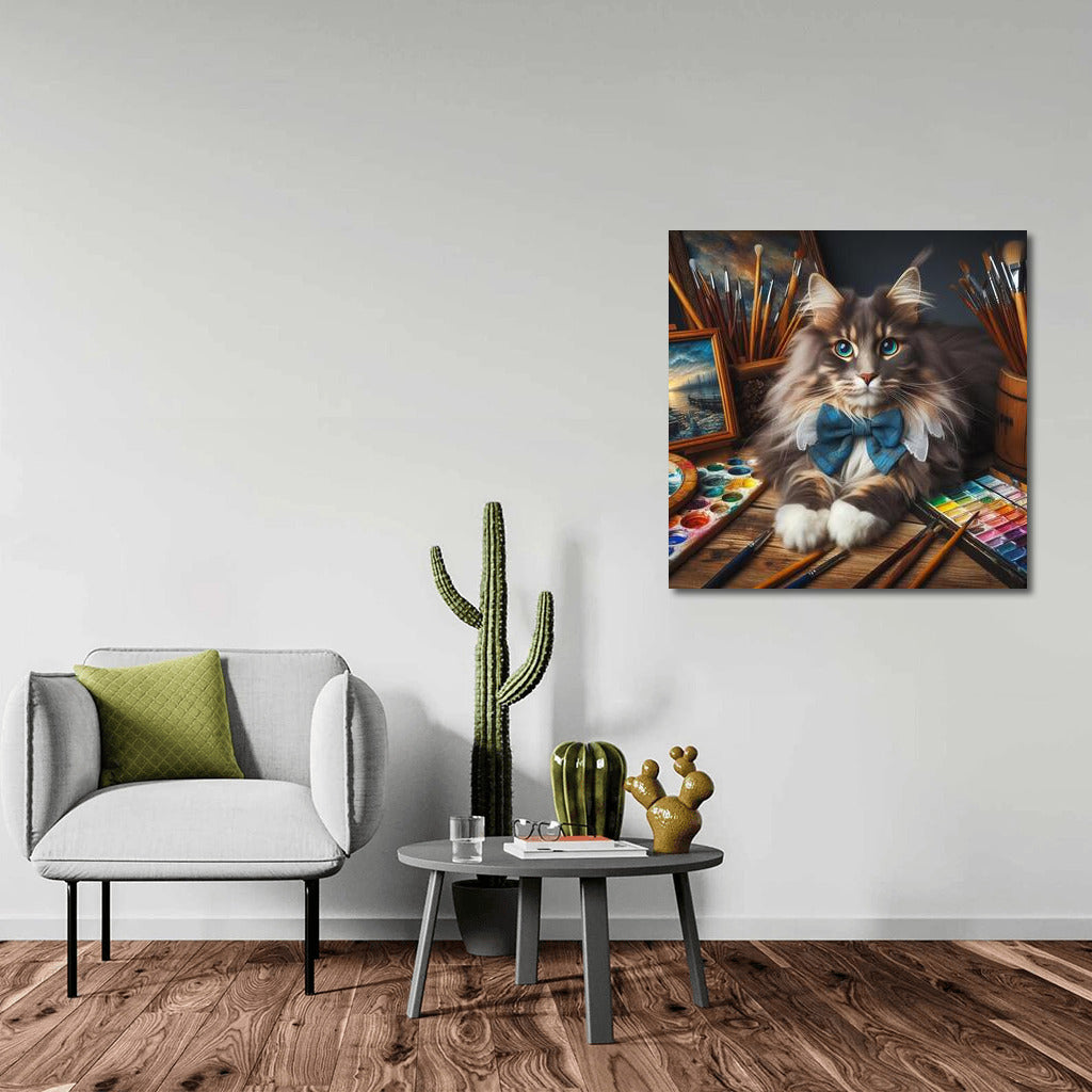 Creative Maine Coon: Artist in the World of Colors