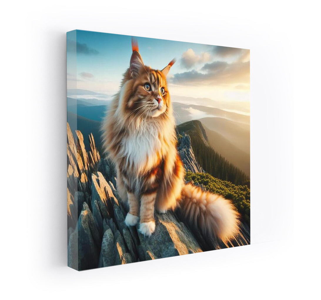 Maine Coon on Top of the World: Grace and Majesty