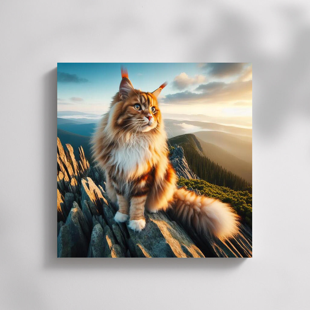 Maine Coon on Top of the World: Grace and Majesty