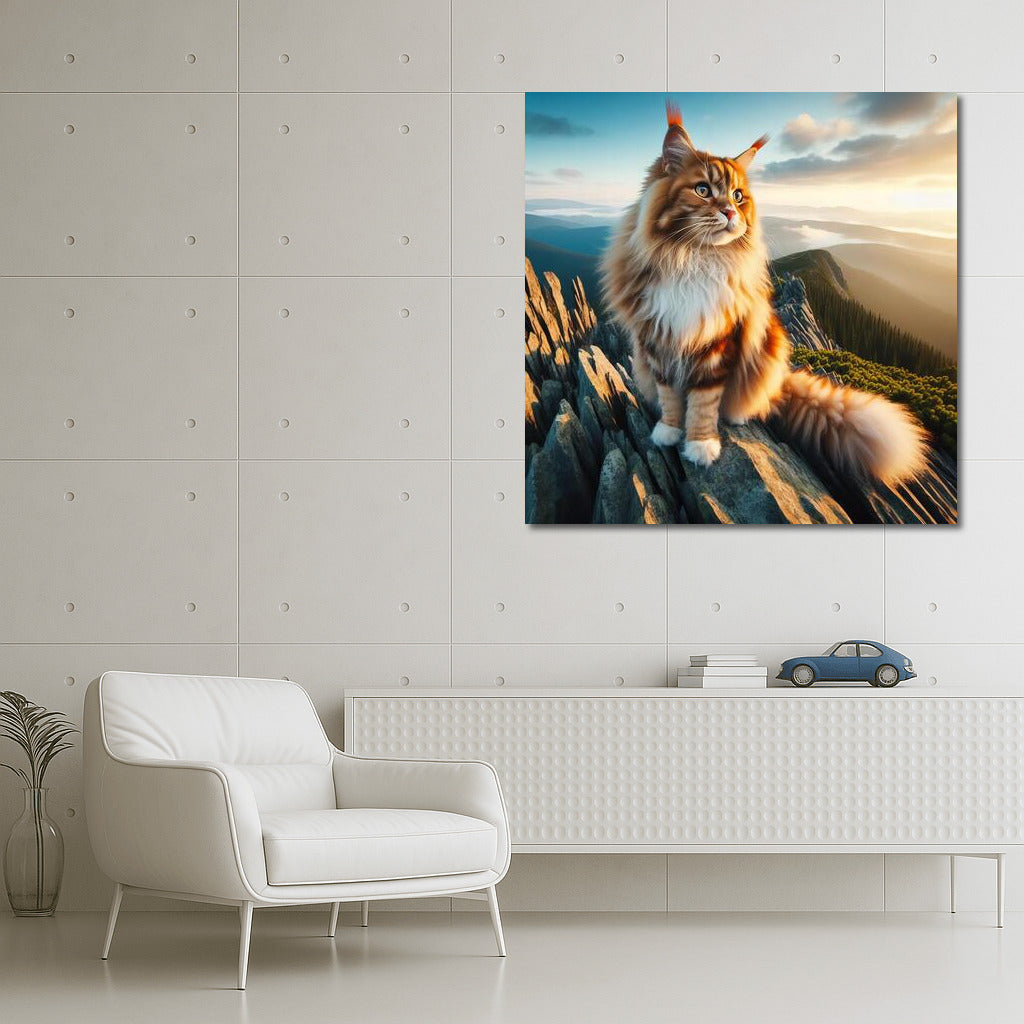 Maine Coon on Top of the World: Grace and Majesty