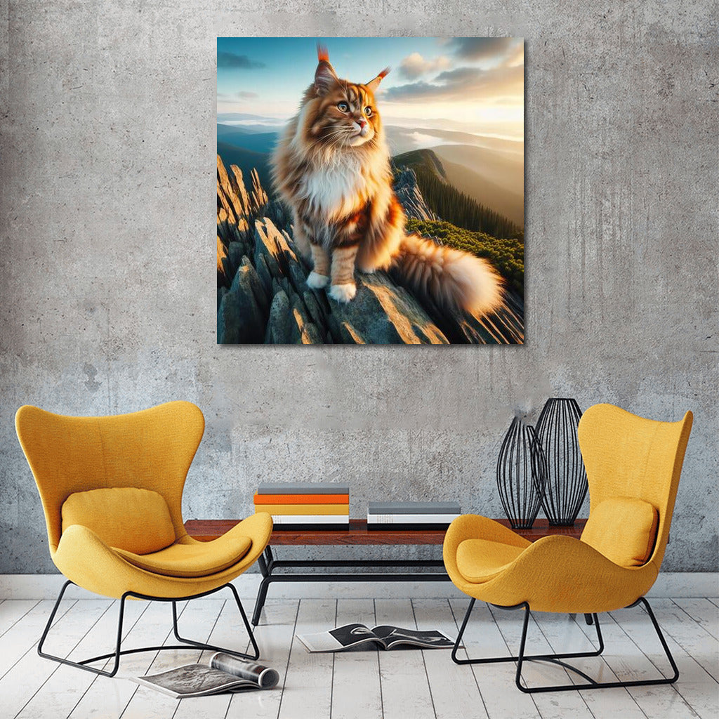 Maine Coon on Top of the World: Grace and Majesty