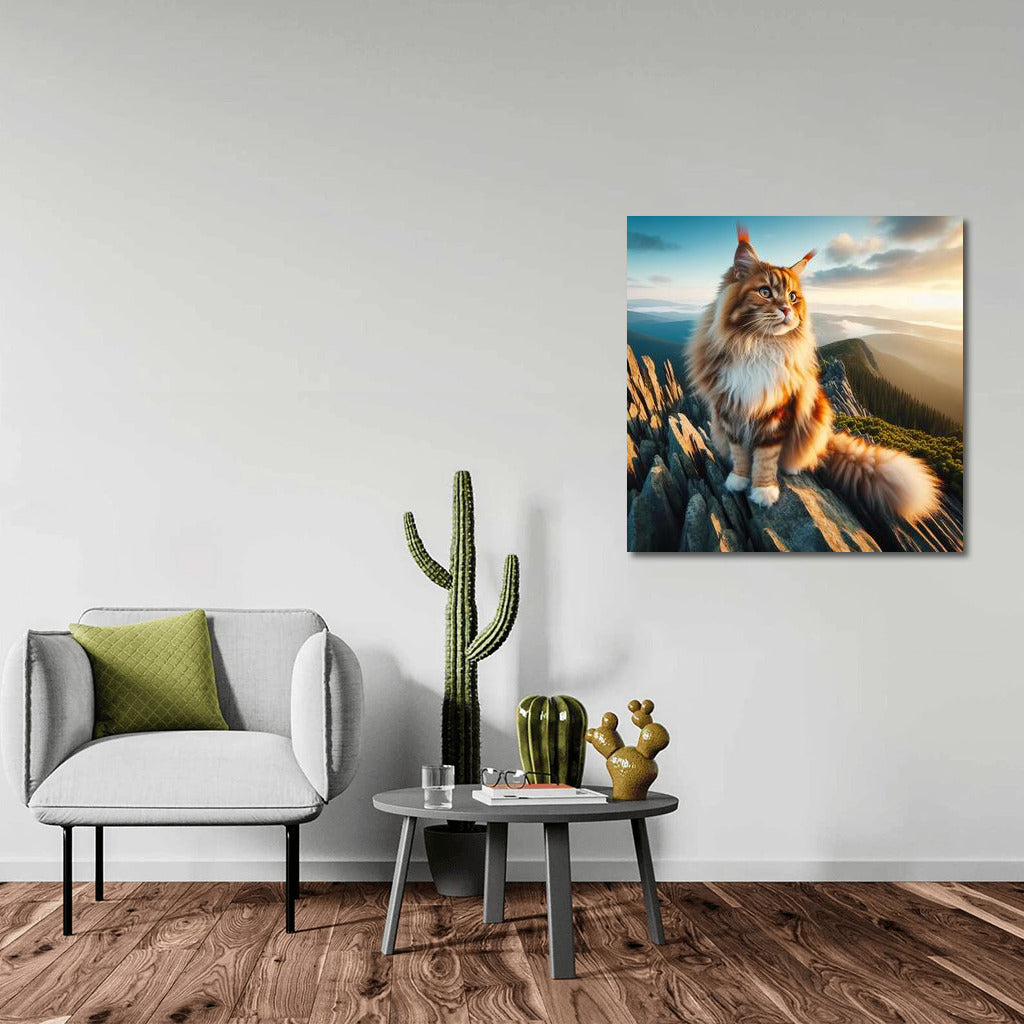 Maine Coon on Top of the World: Grace and Majesty