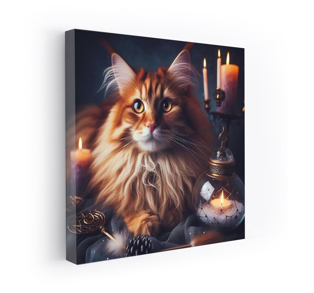 Maine Coon Magic: The Mysterious Cat Among the Candles