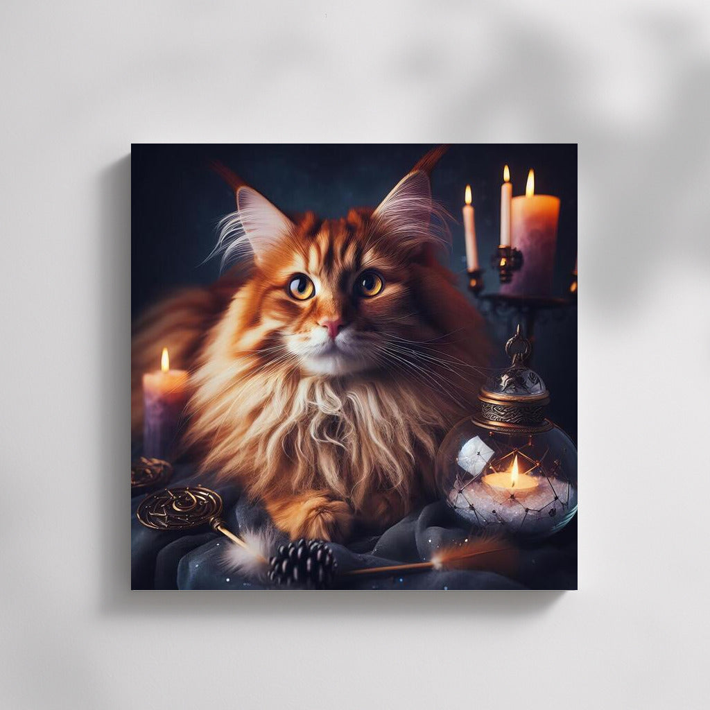 Maine Coon Magic: The Mysterious Cat Among the Candles