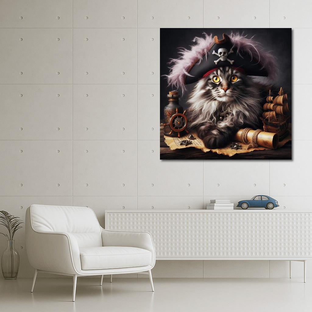 Pirate Cat Maine Coon: Fluffy Captain of the Seas