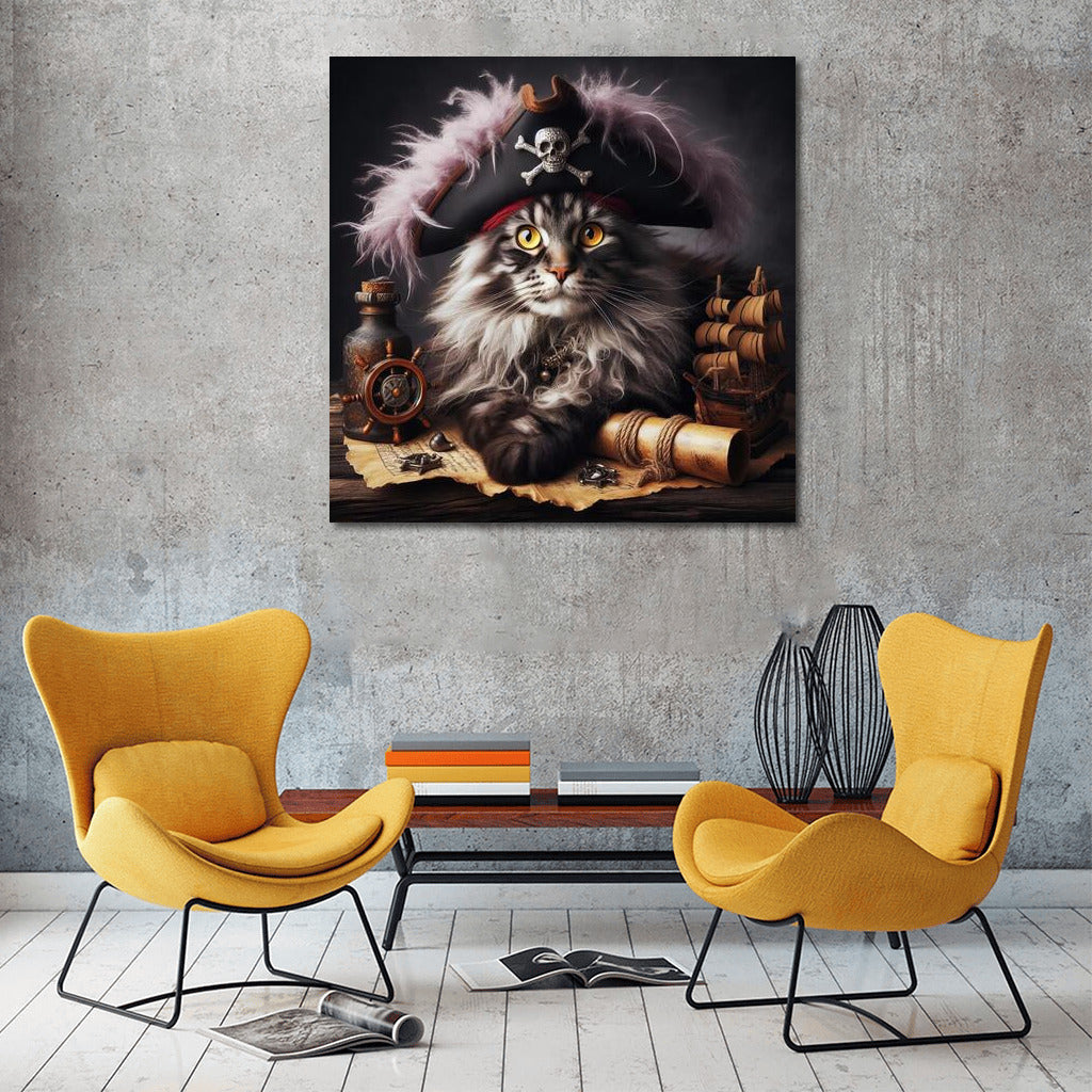 Pirate Cat Maine Coon: Fluffy Captain of the Seas