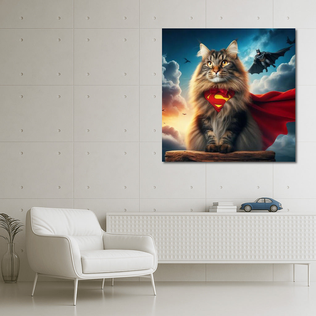 Maine Coon Superhero: Fluffy Defender of the World