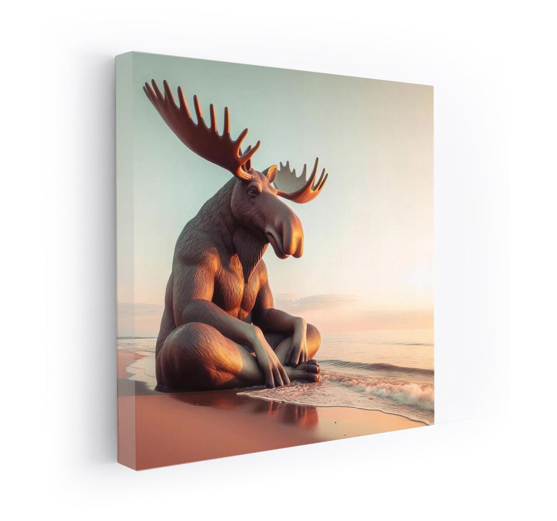 Elk Meditating on the Beach: Nature's Majesty and Tranquility