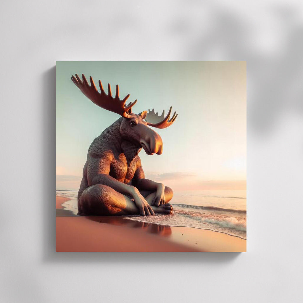 Elk Meditating on the Beach: Nature's Majesty and Tranquility
