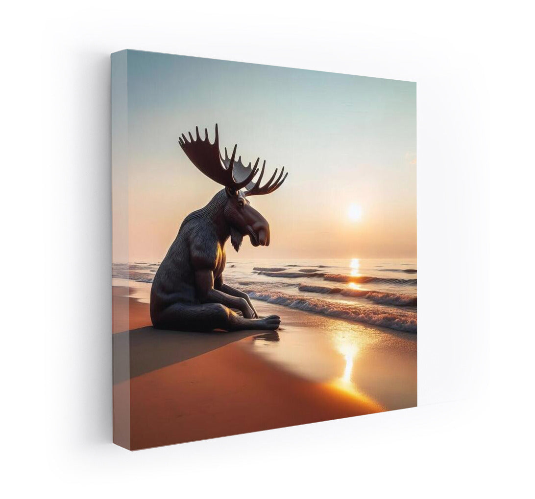 Elk in Sunset Meditation: Harmony of the Shore