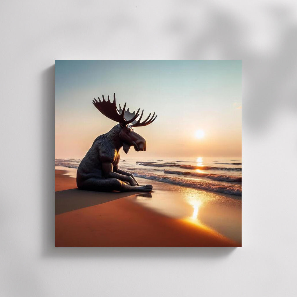 Elk in Sunset Meditation: Harmony of the Shore