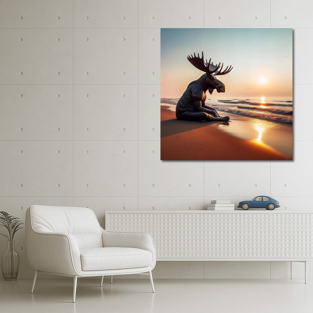 Elk in Sunset Meditation: Harmony of the Shore