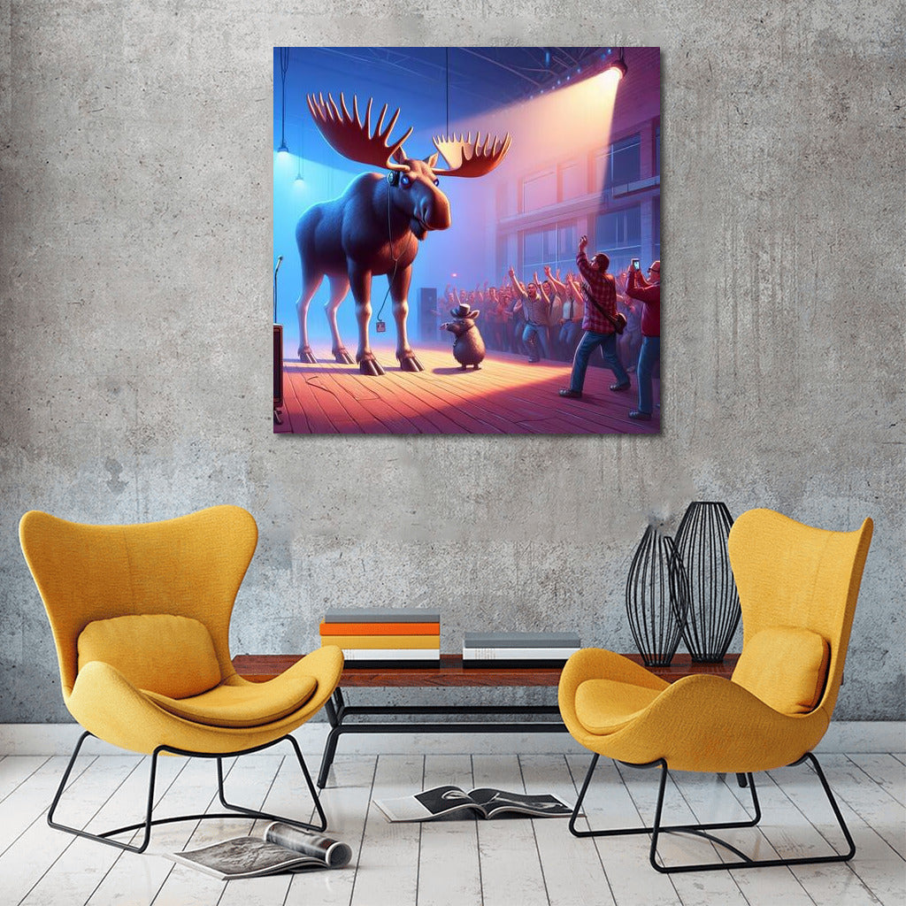 Moose at the Musical Show: Nature and Music in Bright Colors