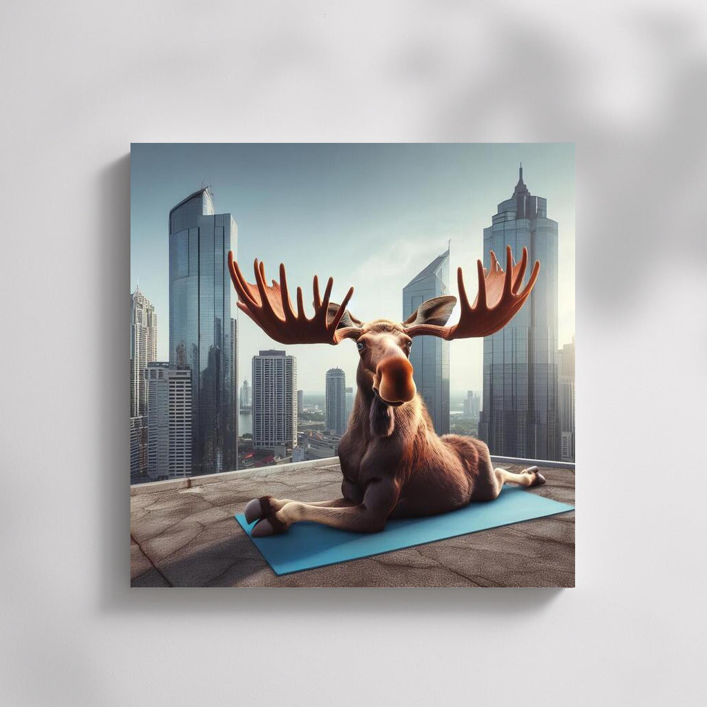 Yoga Moose on Top of a Skyscraper: A Bold Interior Accent