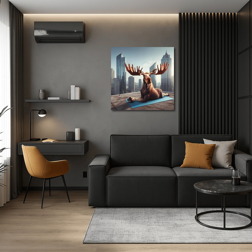 Yoga Moose on Top of a Skyscraper: A Bold Interior Accent