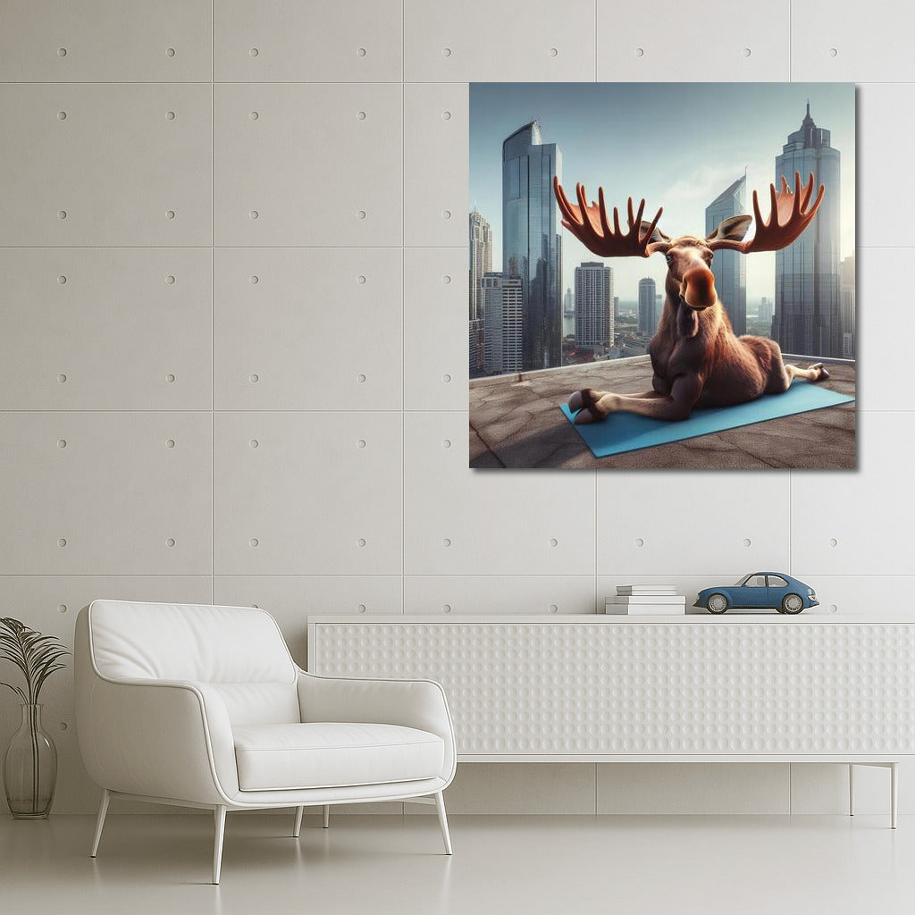 Yoga Moose on Top of a Skyscraper: A Bold Interior Accent
