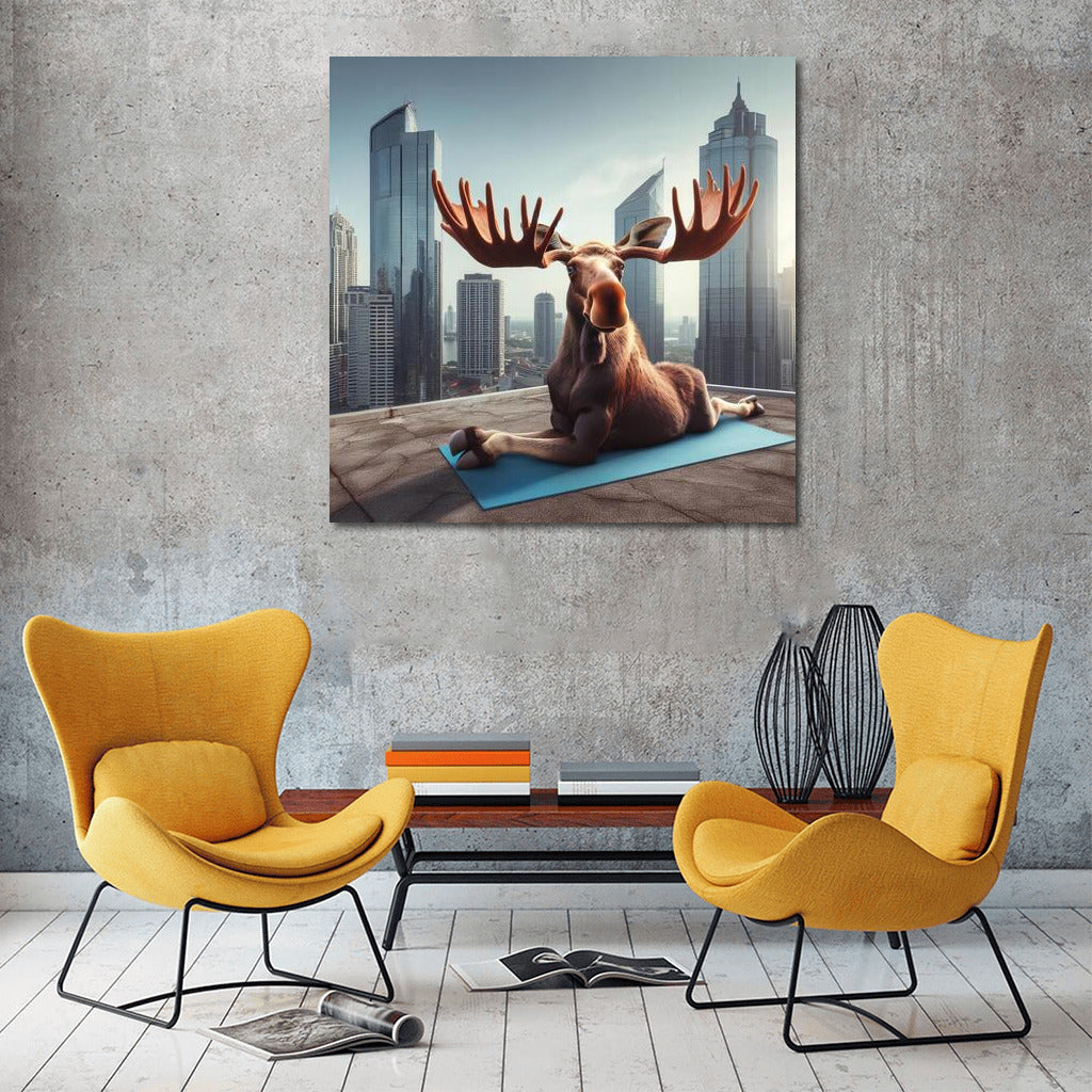 Yoga Moose on Top of a Skyscraper: A Bold Interior Accent