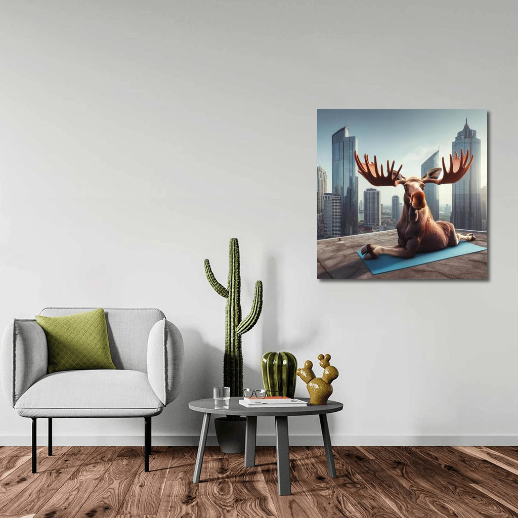 Yoga Moose on Top of a Skyscraper: A Bold Interior Accent