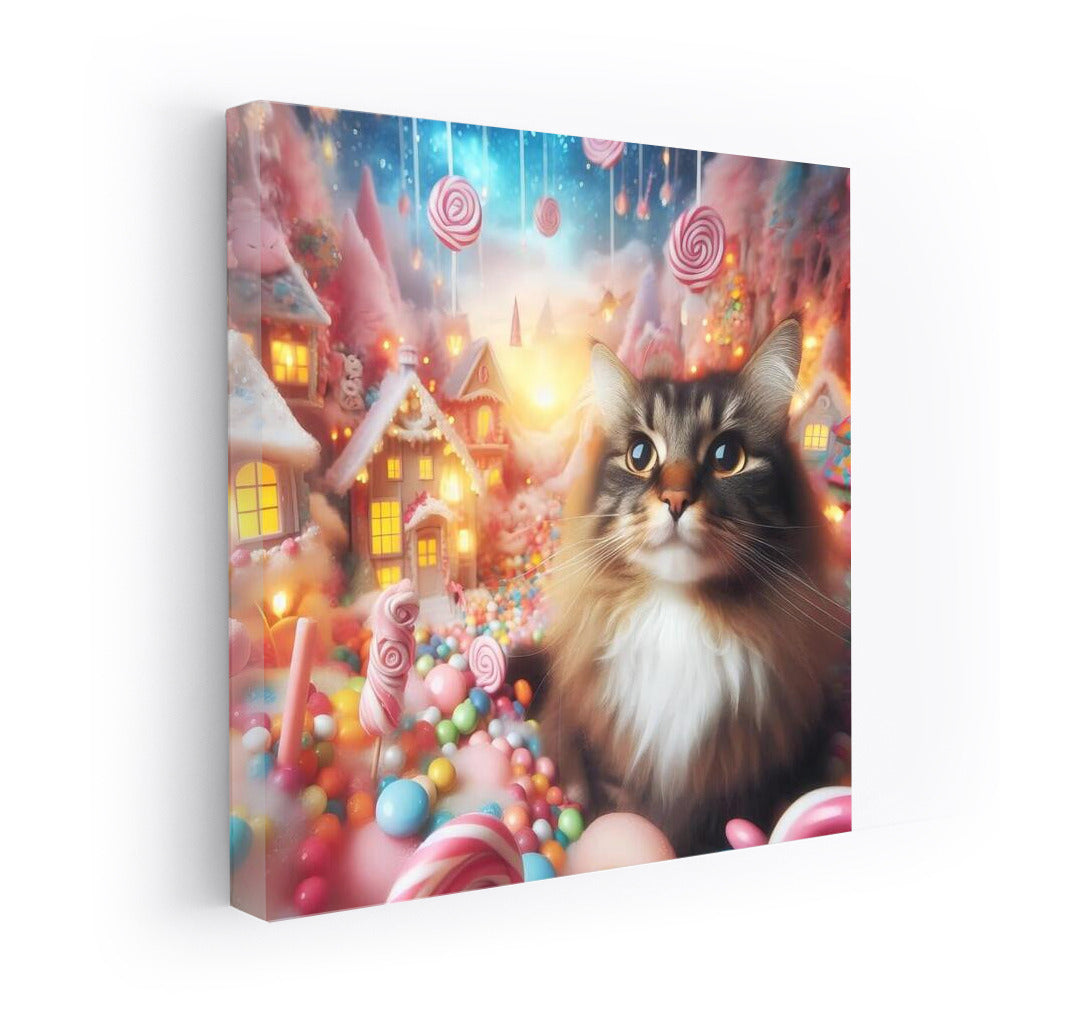 Norwegian Forest Cat in Sweet Wonderland: A Magical Fantasy World