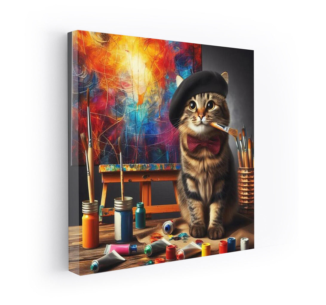 Norwegian Forest Cat in the Art Studio: A Vibrant Explosion of Creativity