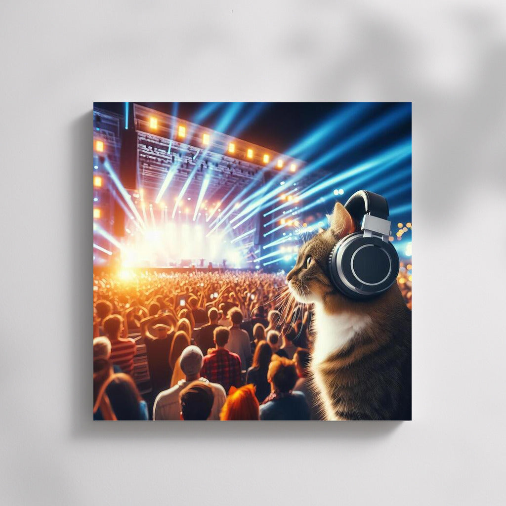 Norwegian Forest Cat in the Rhythm of the Music Festival