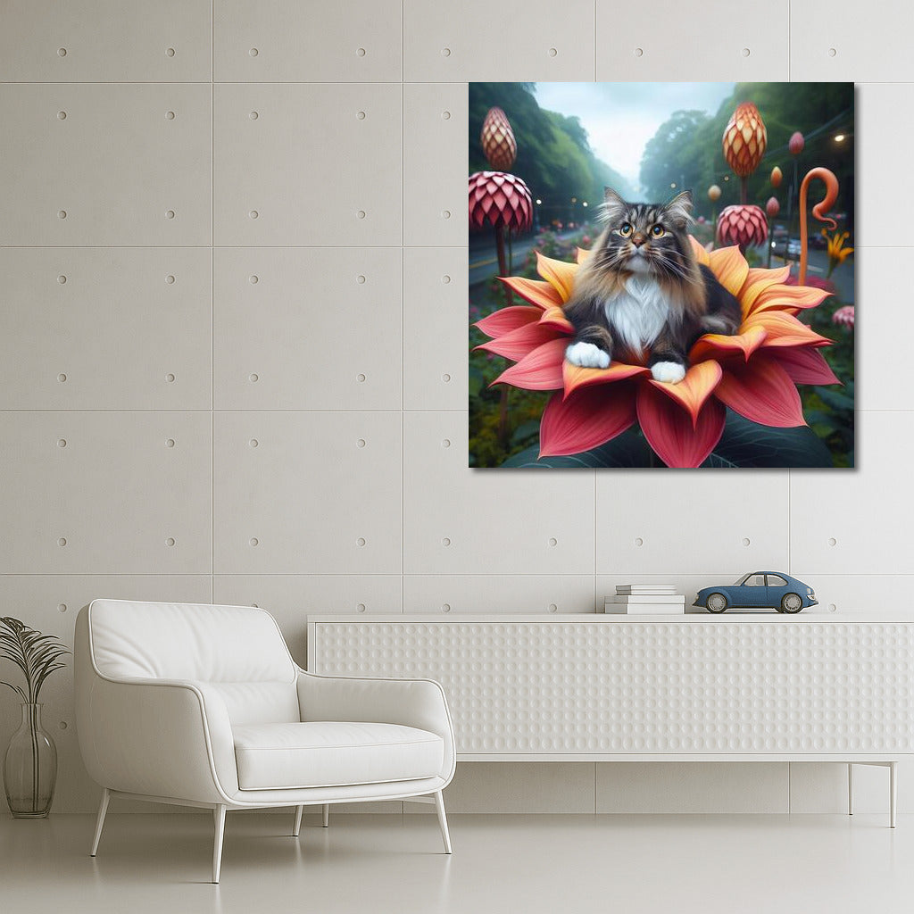 The Norwegian Forest Cat's Journey on the Flower Ship