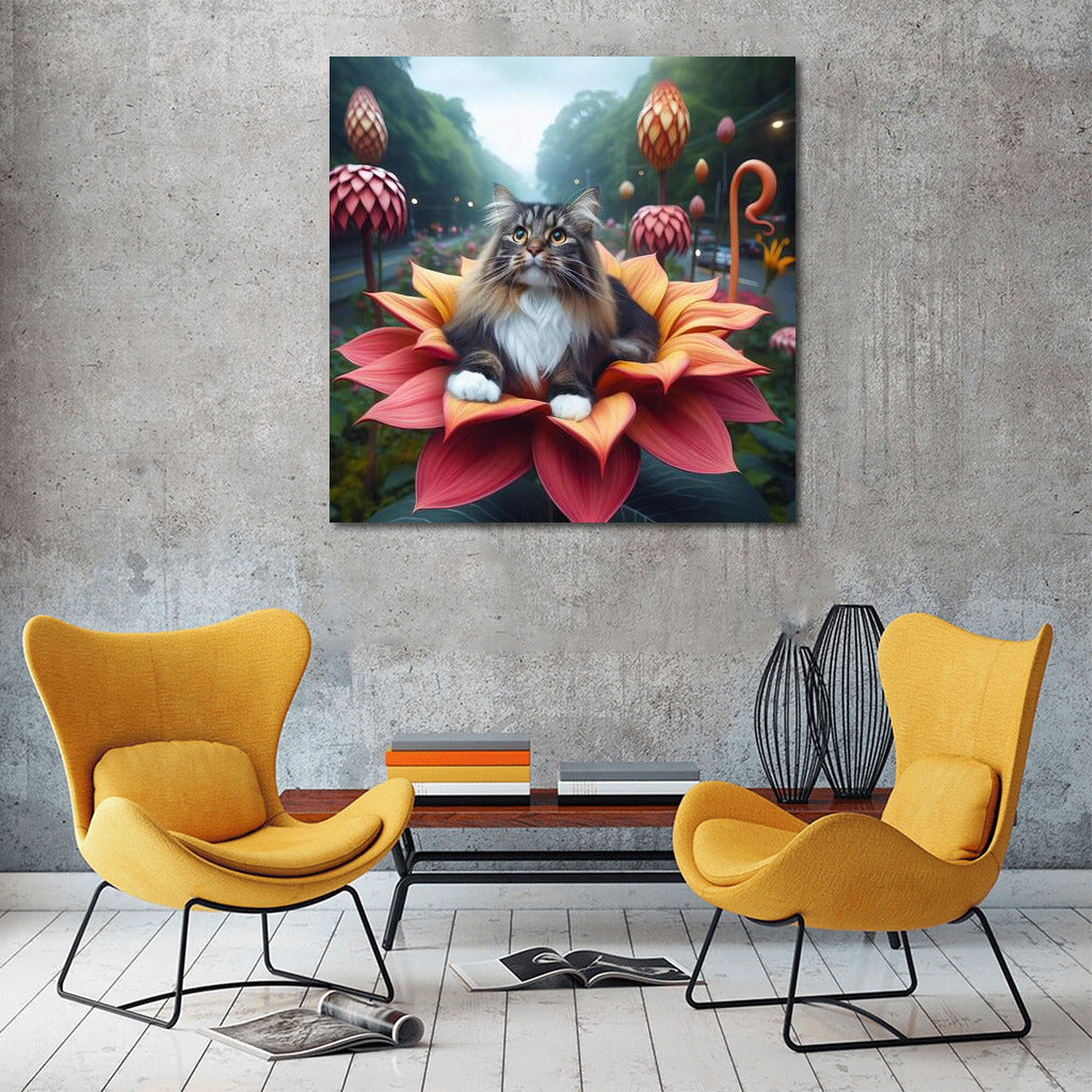 The Norwegian Forest Cat's Journey on the Flower Ship