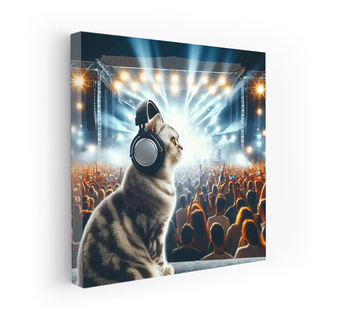 Norwegian Forest Cat at the Music Festival: Magical Symphony of Light for the Interior
