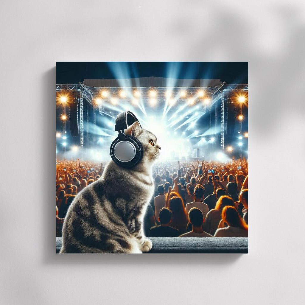 Norwegian Forest Cat at the Music Festival: Magical Symphony of Light for the Interior