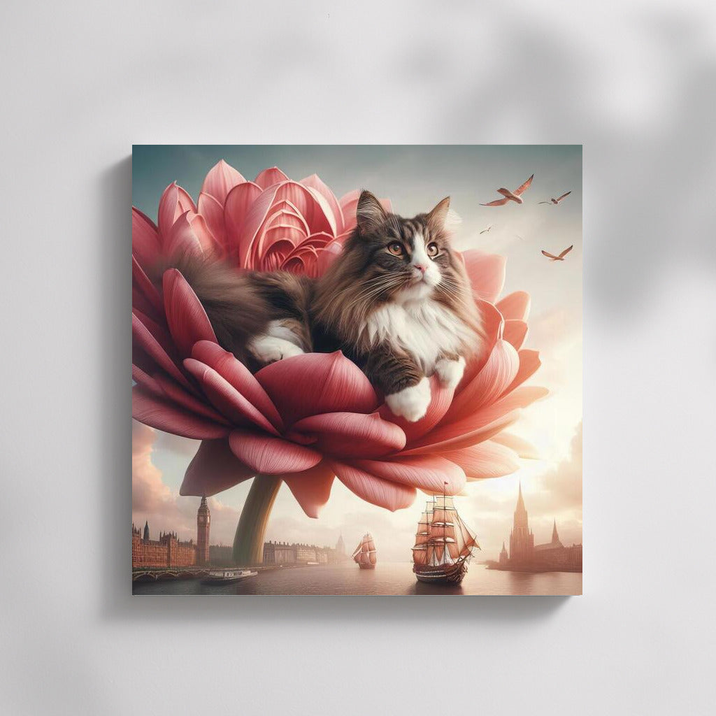 The Norwegian Forest Cat's Journey on the Flower Ship