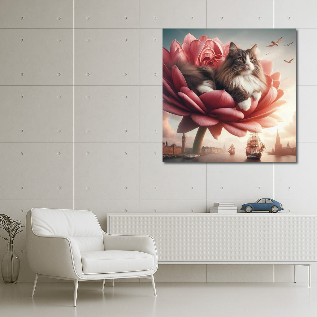 The Norwegian Forest Cat's Journey on the Flower Ship