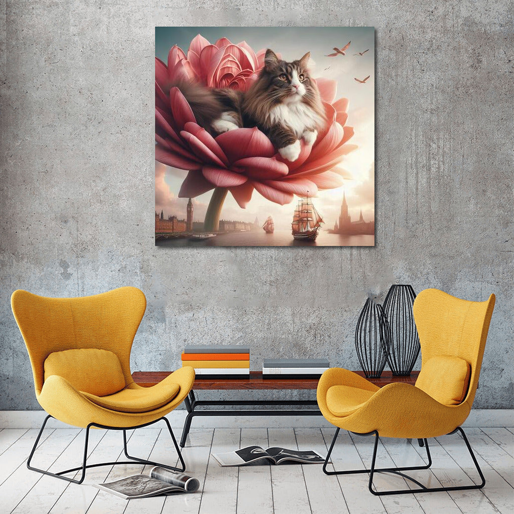The Norwegian Forest Cat's Journey on the Flower Ship