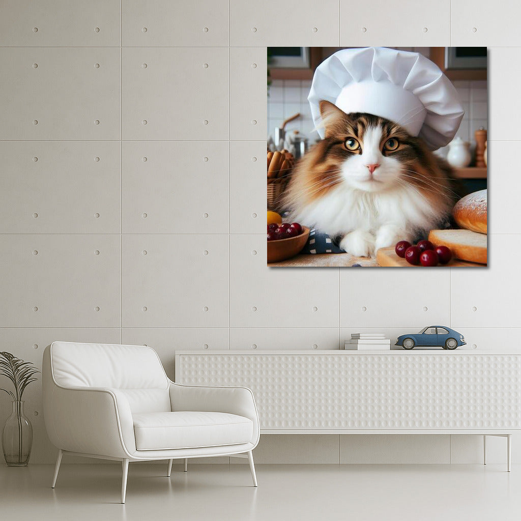 Norwegian Forest Cat Chef: Culinary Master in the Kitchen