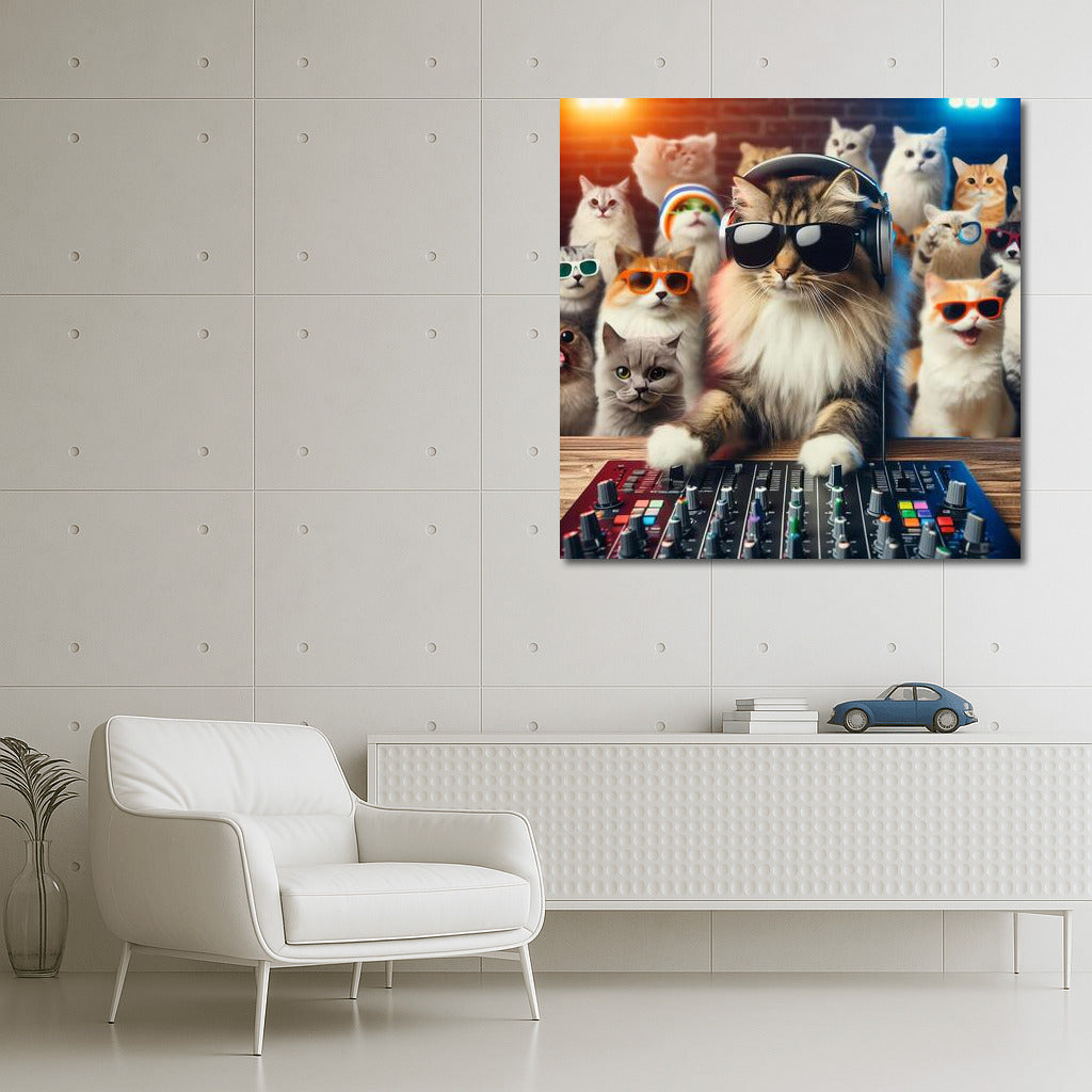 Norwegian Forest Cat DJ at the Booth: Musical Atmosphere for Your Walls