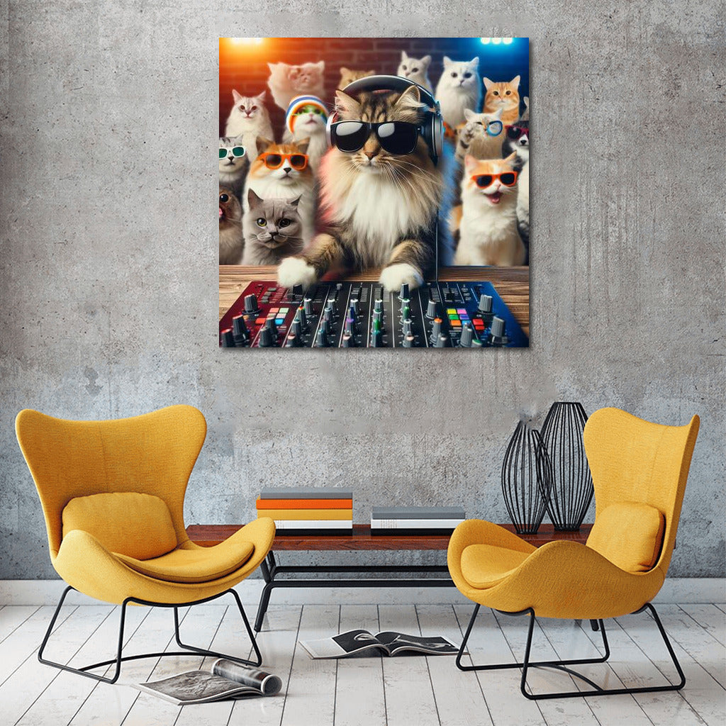 Norwegian Forest Cat DJ at the Booth: Musical Atmosphere for Your Walls