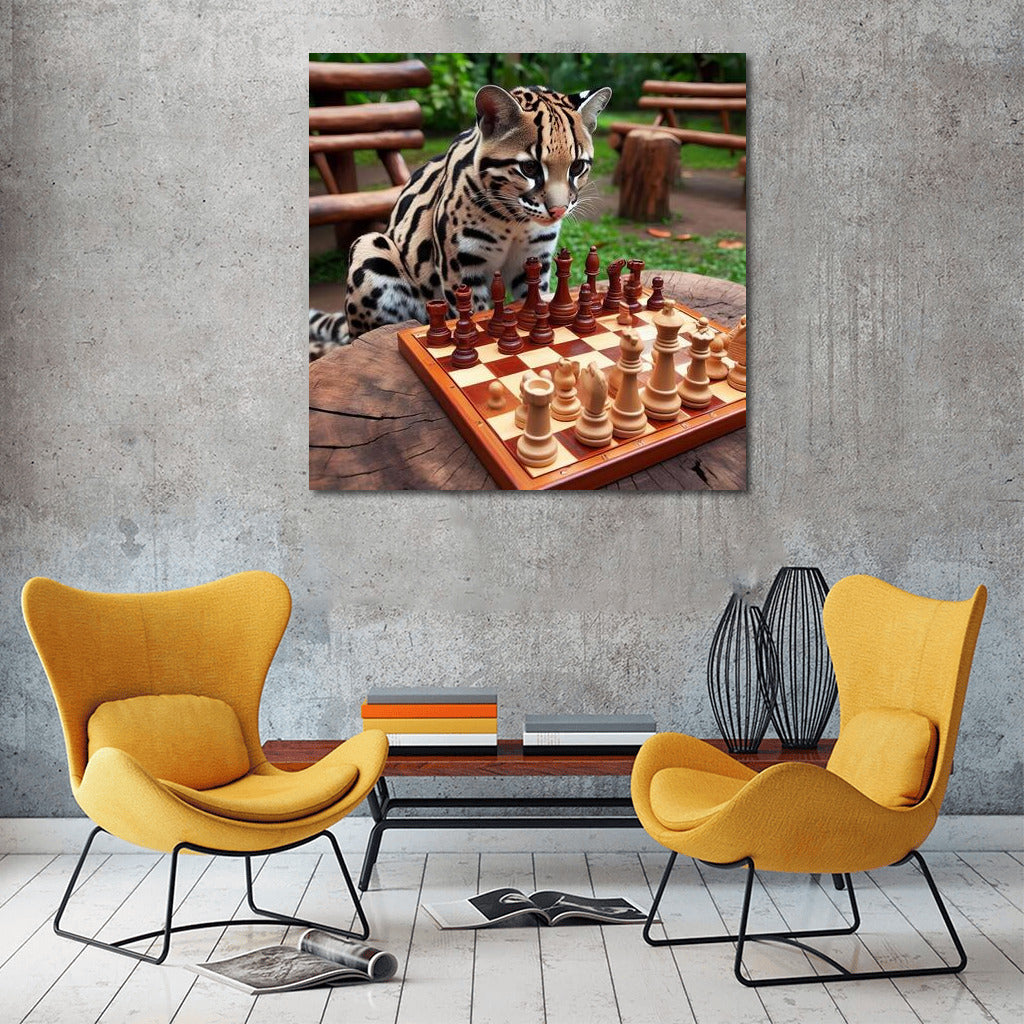 Chess Ocelot in the Park: The Magic of Nature and Intelligence
