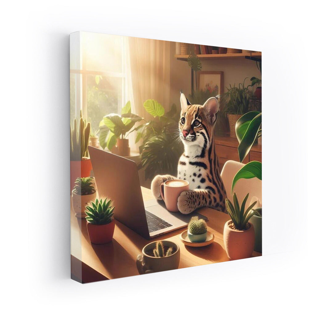 Ocelot at a Laptop: Jungle Cafe for Nature Lovers