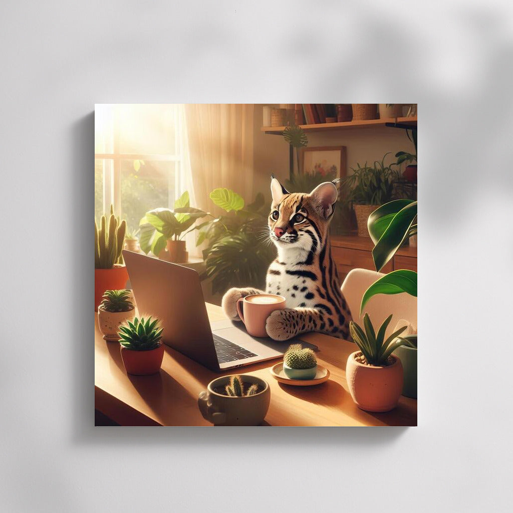 Ocelot at a Laptop: Jungle Cafe for Nature Lovers