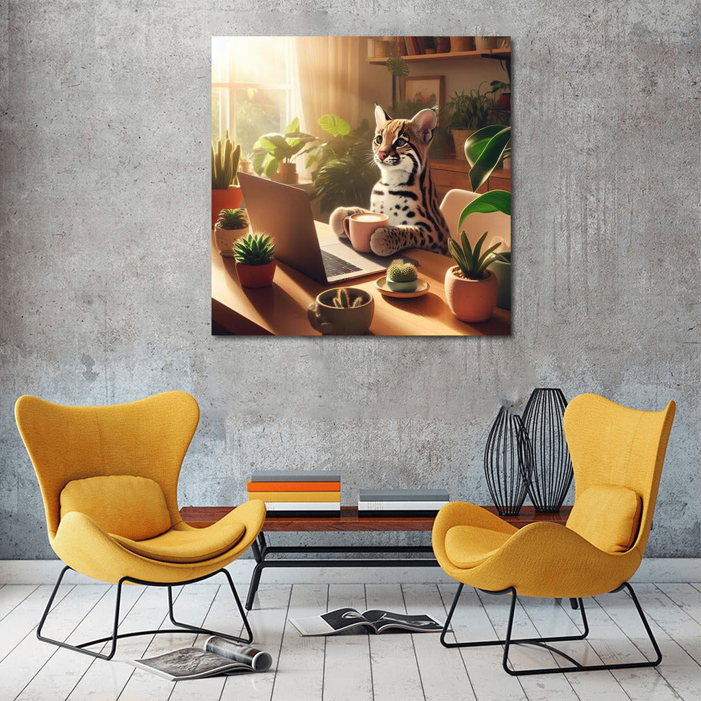 Ocelot at a Laptop: Jungle Cafe for Nature Lovers