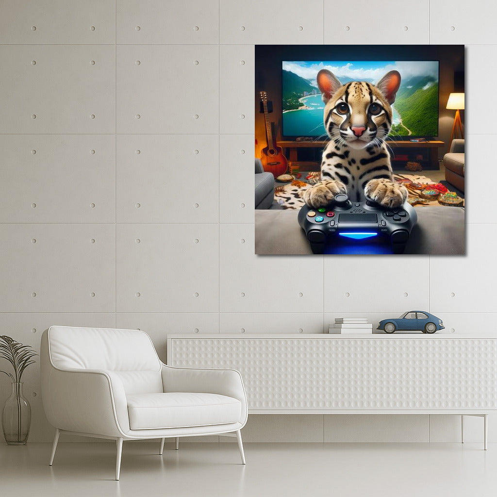 Ocelot Gaming Home Theater: Gaming Coziness for Cat and Video Game Fans
